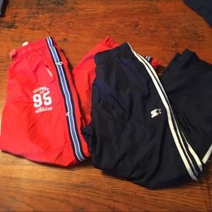 Two pairs of boys swish pants